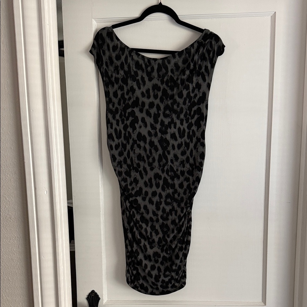 Torrid Gray Leopard Print Cowl Neck Top - Picture 4 of 4